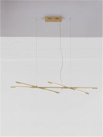 NOVA LUCE z�v�sn� sv�tidlo RACCIO mosazn� zlat� kov a akryl LED 27W 230V 3000K IP20 stm�vateln� 9695214