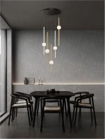 NOVA LUCE z�v�sn� sv�tidlo ACROBAT �ern� a zlat� LED 67W 3000K stm�vateln� 9695258