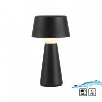 JUST LIGHT LED stoln� lampa na baterie �ern� dotykov� stm�va� IP54 USB vnit�n� i venkovn� pou�it� 3000K LD 19260-18