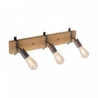 LEUCHTEN DIREKT is JUST LIGHT Stropní svítidlo z kovu a dřeva se třemi spoty v rustikálním designu LEUCHTEN DIREKT is JUST LIGHT Stropní svítidlo z kovu a dřeva se třemi spoty v rustikálním designu