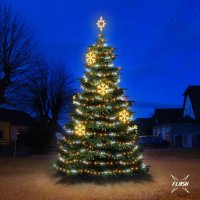 LED sv�teln� sada na stromy vysok� 6-8m, tepl� b�l� s Flash, dekory EFD02W