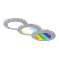 BRILONER RGB-CCT LED vestavná svítidla sada, pr.9,2 cm, 3x LED, 4,8 W, 450 lm, matný chrom IP65 BRI 7035-034 BRILONER RGB-CCT LED vestavná svítidla sada, pr.9,2 cm, 3x LED, 4,8 W, 450 lm, matný chrom IP65 BRI 7035-034