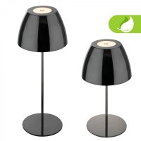 BRILONER Serina LED bezdr�tov� stoln� lampi�ka IP44, stm�vateln�, dotykov� vyp�na�, �ern�/chrom 7522018