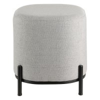 LIVING Taburet len šedá MASHIKE 424019 LIVING Taburet len šedá MASHIKE 424019