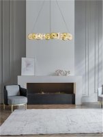 NOVA LUCE z�v�sn� sv�tidlo BRILLE zlat� hlin�k a sklo LED 46W 230V 3200K IP20 stm�vateln� 9695202