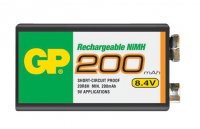 Nabíjecí baterie GP NiMH 200 mAh 9V Nabíjecí baterie GP NiMH 200 mAh 9V