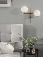 NOVA LUCE n�st�nn� sv�tidlo GITCHI matn� �ern� a zlat� kov op�lov� sklo G9 2x5W 230V IP20 bez ��rovky 9009297