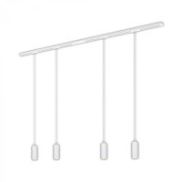 BRILONER 1-f�zov� li�tov� syst�m, kompletn� sada, 4x LED z�v�sn� sv�tidla, b�l� 8016046