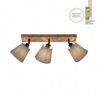 LEUCHTEN DIREKT is JUST LIGHT stropn� sv�tidlo p��rodn� d�evo 3 ramenn� l�tkov� st�nidlo nastaviteln� a oto�n� LD 11582-79