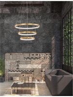 NOVA LUCE z�v�sn� sv�tidlo LEON pl�tkovan� zlat� hlin�k a akryl nastaviteln� LED 83W 230V 3000K IP20 stm�vateln� 9501430