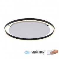 LEUCHTEN DIREKT is JUST LIGHT LED stropn� sv�tidlo antracit, kruhov�, pr.60cm, stm�vateln�, Switchmo, tepl� b�l� krokov� stm�vateln� 3000K