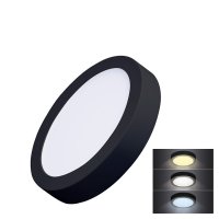 Solight LED mini panel CCT, p�isazen�, 12W, 900lm, 3000K, 4000K, 6000K, kulat�, �ern� barva WD170-B