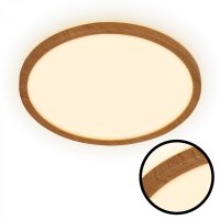 BRILONER Tava Wood LED stropn� sv�tidlo, p��m� a nep��m� osv�tlen�, ploch�, imitace d�eva, kruhov� 29 cm 7450314