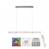 LEUCHTEN DIREKT is JUST LIGHT LED z�v�sn� sv�tidlo, st��brn� barva, stm�vateln�, Rainbow RGB, pam�ov� funkce RGB+2700-5000K