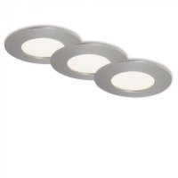 BRILONER 3ks sada LED vestavné svítidlo, pr. 8,5 cm, 4,8 W, matný nikl IP44 BRI 7282-032 BRILONER 3ks sada LED vestavné svítidlo, pr. 8,5 cm, 4,8 W, matný nikl IP44 BRI 7282-032