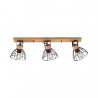 LEUCHTEN DIREKT is JUST LIGHT stropn� sv�tidlo LAMI, 3 ramenn�, d�evo, �ern� kovov� st�n�tko, oto�n�