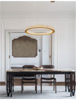 NOVA LUCE z�v�sn� sv�tidlo FIORE antick� zlat� mosazn� hlin�k a akryl LED 40W 230V 3000K IP20 stm�vateln� 9285410