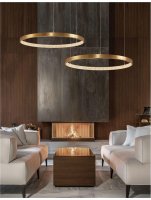 NOVA LUCE z�v�sn� sv�tidlo PRESTON antick� zlat� mosazn� hlin�k a akryl LED 50W 230V 3000K IP20 stm�vateln� 9285801