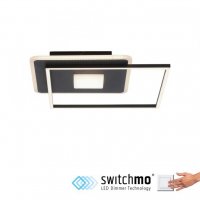 LEUCHTEN DIREKT is JUST LIGHT LED stropn� sv�tidlo hranat� Switchmo �ern� 3 krokov� stm�v�n� modern� krokov� stm�vateln� 3000K LD 15045-18