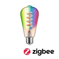 PAULMANN Filament 230V Smart Home Zigbee 3.0 LED ��rovka ST64 E27 6,3W RGBW+ stm�vateln� zlat�