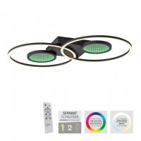 LEUCHTEN DIREKT is JUST LIGHT LED stropn� sv�tidlo �ern� s RGB efekty, CCT stm�vateln� s d�lkov�m ovl�d�n�m 3000-6500K LD 15160-18