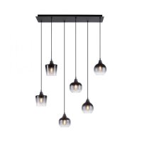 LEUCHTEN DIREKT is JUST LIGHT závěsné svítidlo černé 6-ramenné kouřové sklo moderní do interiéru LD 15425-18 LEUCHTEN DIREKT is JUST LIGHT závěsné svítidlo černé 6-ramenné kouřové sklo moderní do interiéru LD 15425-18