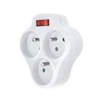 Solight rozbo�ka, 3 x 10A, b�l�, vyp�na� P99