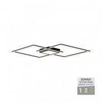 LEUCHTEN DIREKT is JUST LIGHT LED stropn� sv�tidlo 106x37cm, �ern�, ploch�, pam�ov� funkce, panel 3000K