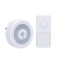 Solight bezdr�tov� zvonek s no�n�m sv�t�lkem na senzor pohybu, do z�suvky, 250m, b�l�, learning code 1L72