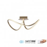 LEUCHTEN DIREKT is JUST LIGHT LED stropn� sv�tidlo, matn� mosaz, stm�vateln�, IP20, do interi�ru krokov� stm�vateln� 3000K