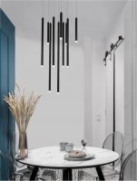 NOVA LUCE z�v�sn� sv�tidlo TRIMLE nerez ocel a akryl �ern� LED 30W 3000K stm�vateln� 9287945