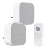 Solight 2x bezdr�tov� zvonek, do z�suvky, 180m, b�l�, learning code 1L74DZ