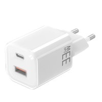 Solight 33W GaN fast charge USB-A + USB-C adapt�r, b�l� DC75W