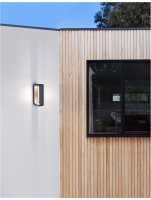 NOVA LUCE venkovn� n�st�nn� sv�tidlo NED tmav� �ed� hlin�k sklen�n� difuzor LED 2x6W 3000K 220-240V 2x38st. IP54 sv�tlo po dvou stran�ch 9104021