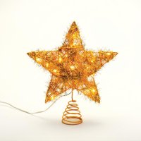 ACA Lighting V�no�n� osv�tlen� zlat� hv�zda na strome�ek 20 mini LED tepl� b�l� na baterie 3xAA, IP20 23x5x20cm X11201121