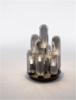 NOVA LUCE stropn� sv�tidlo GUSTAVE lehce kou�ov� �ed� sklo a matn� �ern� G9 7x5W 230V IP20 bez ��rovky 9028852