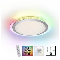 LEUCHTEN DIREKT is JUST LIGHT LED stropn� sv�tidlo ploch� 45x45cm, kruhov�, b�l�, stm�vateln�, hra barev, CCT LED panel RGB+2700-5000K