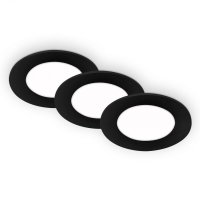 BRILONER LED vestavn� sv�tidla 3ks sada, pr.8,6 cm, 3x LED, 3 W, 350 lm, �ern� BRI 7057-435