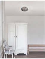 NOVA LUCE stropn� sv�tidlo CLAM kou�ov� chromov� sklo b�l� kov E27 2x12W 230V IP44 bez ��rovky 9738254