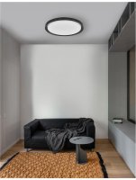 NOVA LUCE stropn� sv�tidlo TROY kov a akrylov� difuzor matn� �ern� zvenku matn� b�l� uvnit� LED 50W 230V 3000K IP20 stm�vateln� 9053594