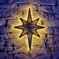 DecoLED LED sv�teln� hv�zda, z�v�sn� 3D tisk, 61x79 cm, teple b�l�