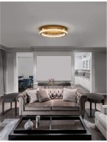 NOVA LUCE stropn� sv�tidlo FIORE antick� zlat� mosazn� hlin�k a akryl LED 60W 230V 3000K IP20 stm�vateln� 9285620